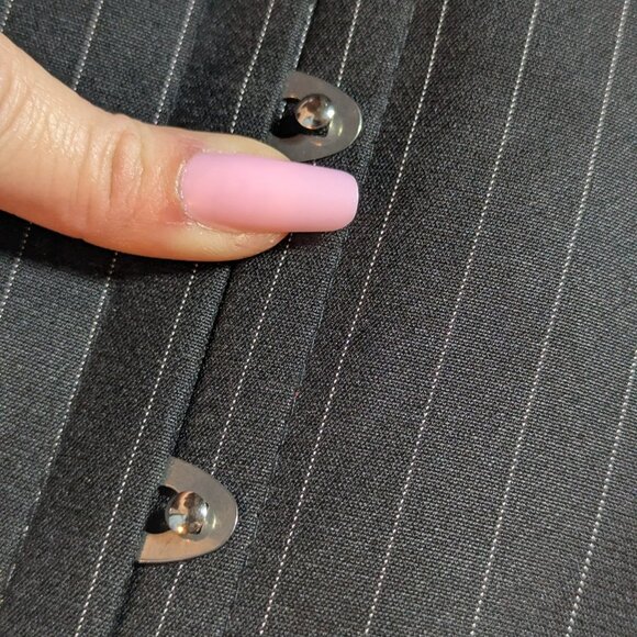 Pinstripe Underbust Corset Dark Academia Gothic Business Core - Picture 8 of 8